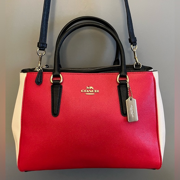 Coach Handbags - Coach Red, White and Black Satchel or Crossbody
